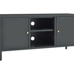 Estante para TV Móvel de TV 105x35x52 cm ço e vidro antracite