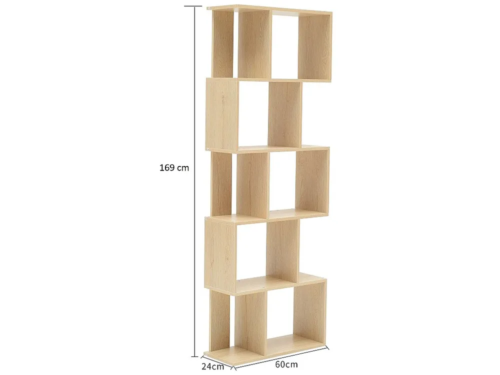 Estante 5 Prateleiras Madeira Bege Moderna 172,5x60x24