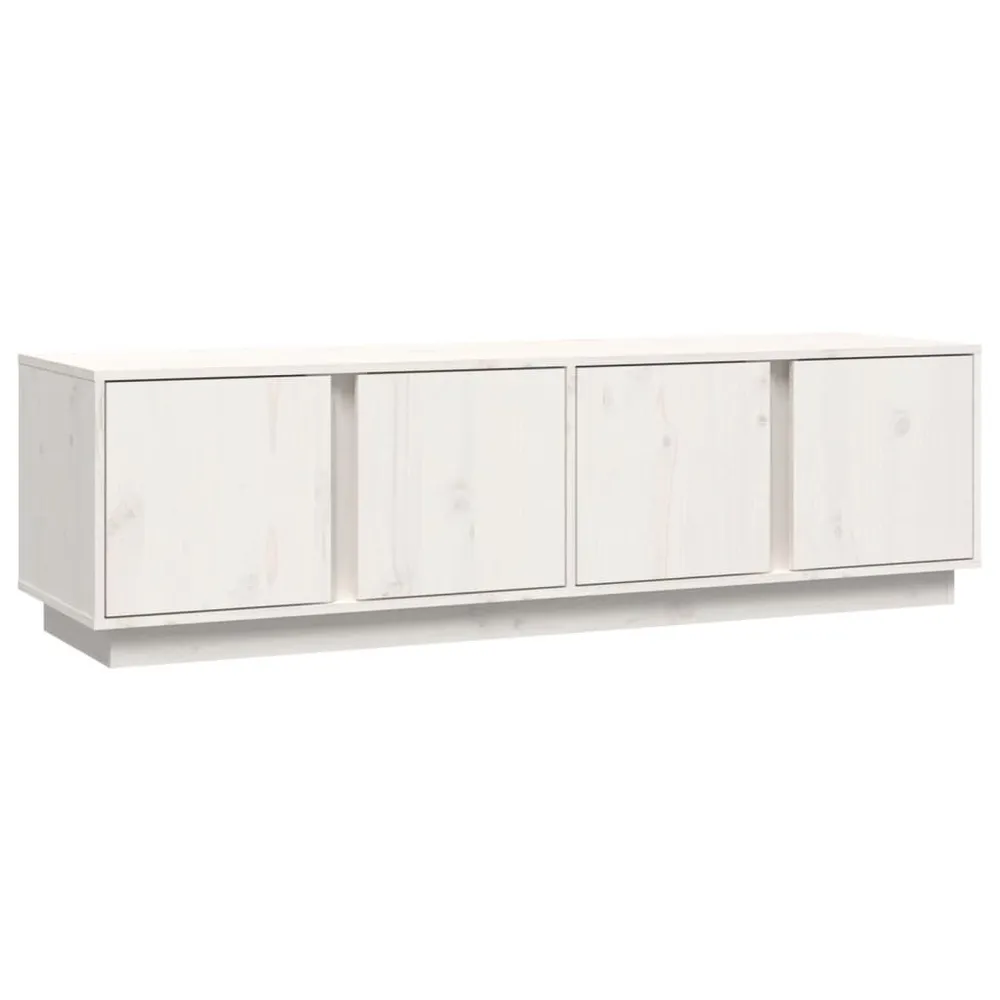 Estofado em Veludo Móvel de TV 140x40x40 cm madeira de pinho maciç branco