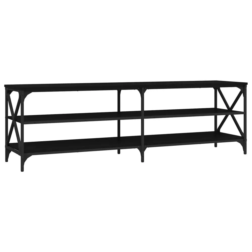 Madeira Maciç Móvel de TV 160x40x50 cm derivados de madeira preto