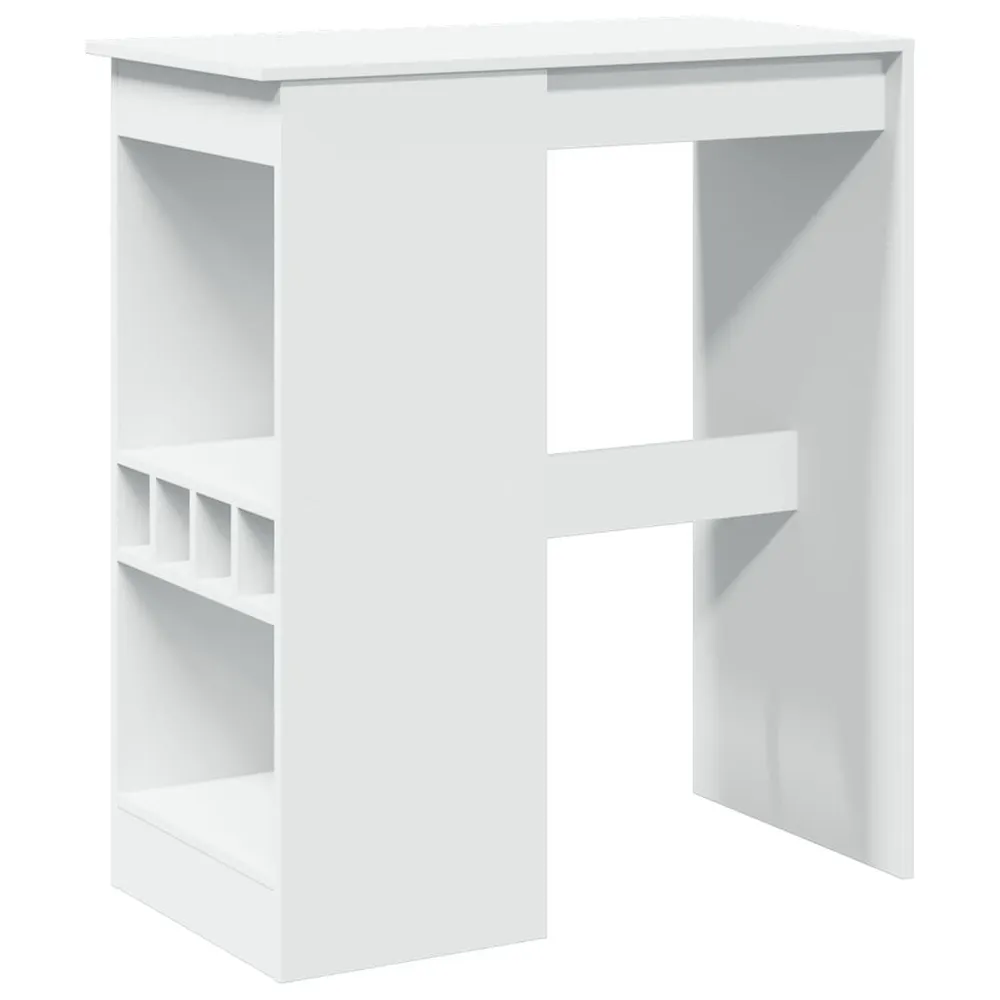 Mesa de bar com prateleiras derivados de madeira branco