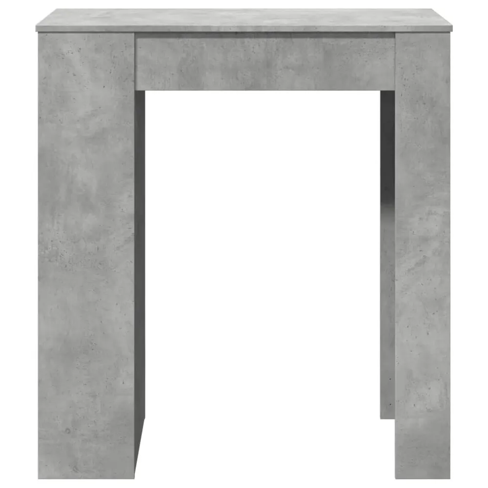 Mesa de bar com prateleiras derivados de madeira cinza cimento