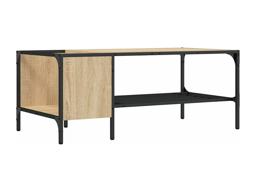 Mesa centro com prateleira derivados de madeira carvalho sonoma