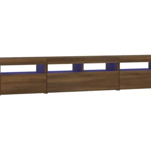 Mesa de Centro Móvel de TV com luzes LED 210x35x40 cm cor carvalho castanho