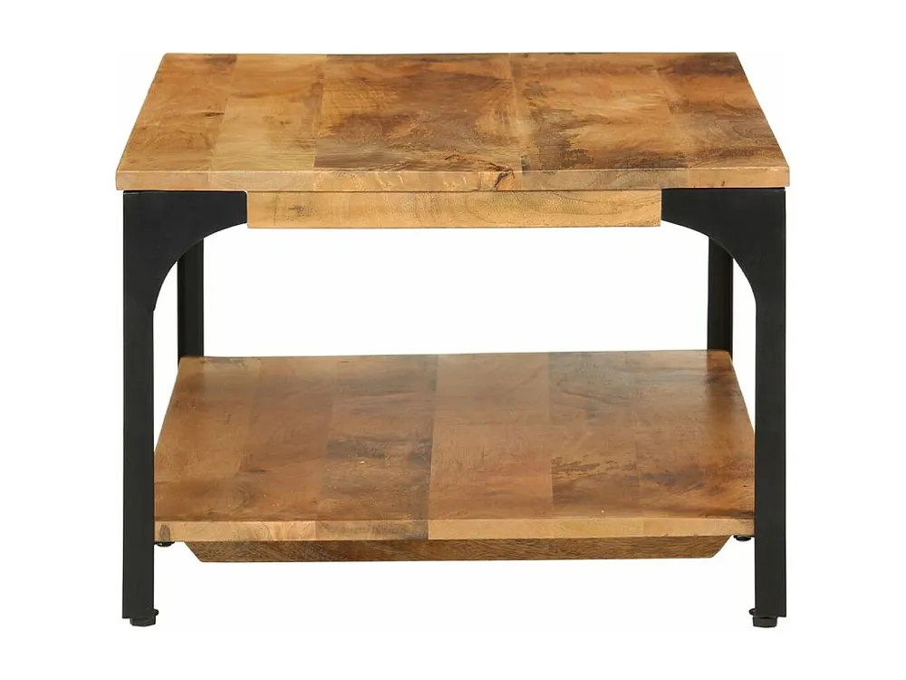 Mesa de centro 2 prateleiras 100x55x38cm mangueira maciç e ço