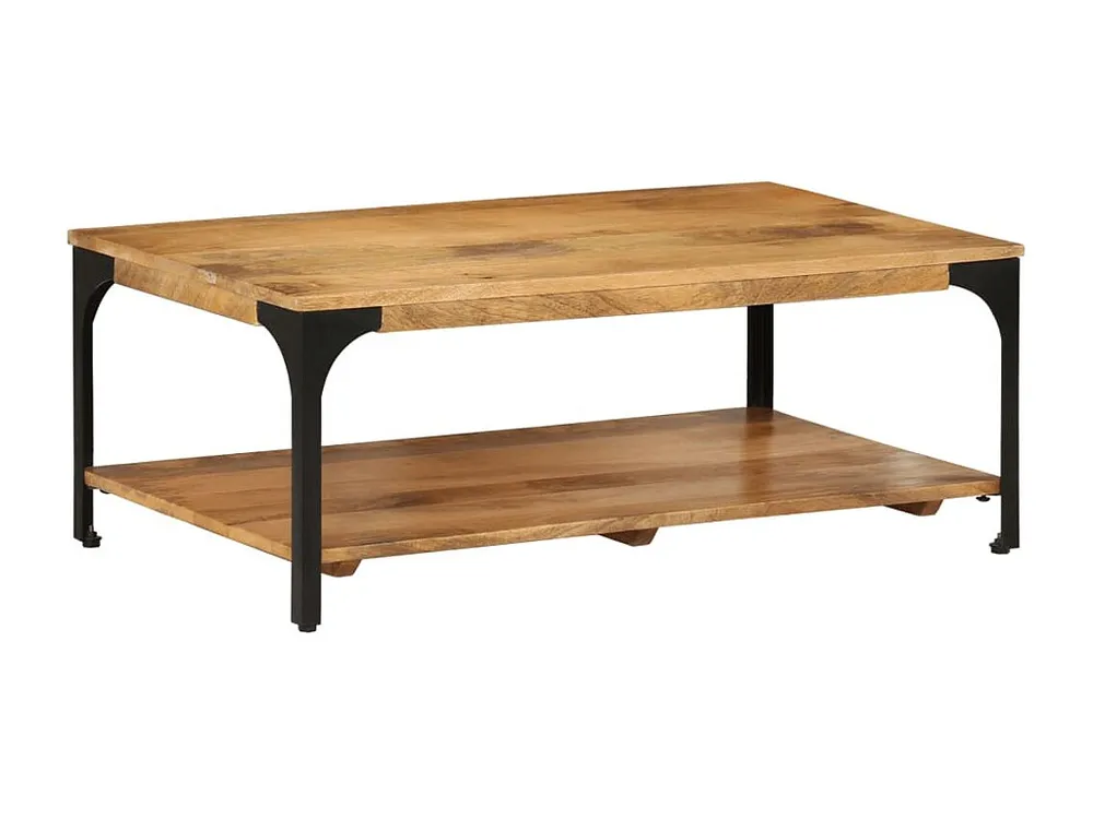 Mesa de centro 2 prateleiras 100x55x38cm mangueira maciç e ço