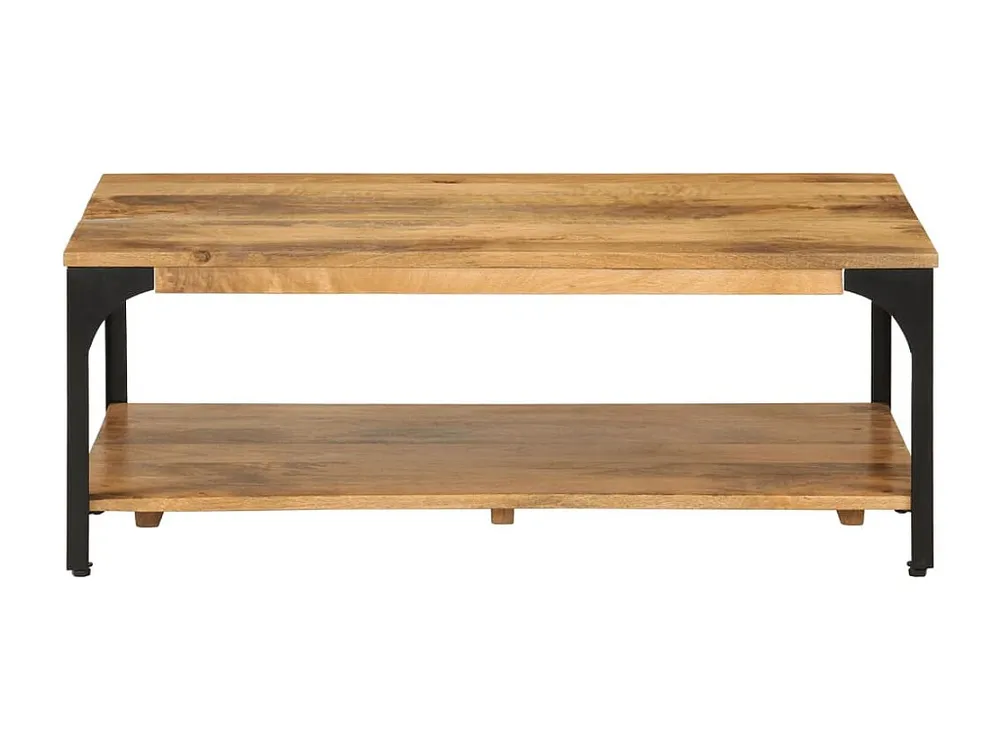 Mesa de centro 2 prateleiras 100x55x38cm mangueira maciç e ço