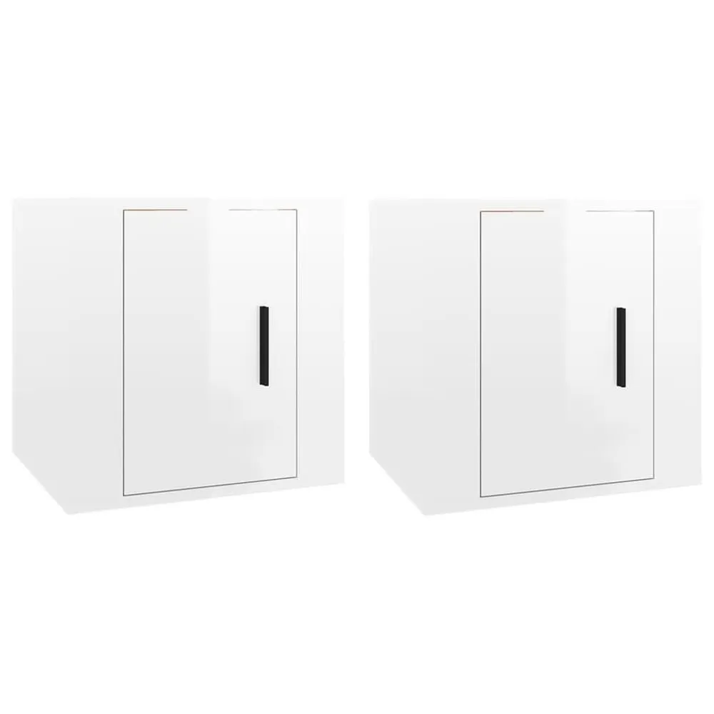 Móveis de TV para parede 2 pcs 40x34,5x40 cm branco luminoso