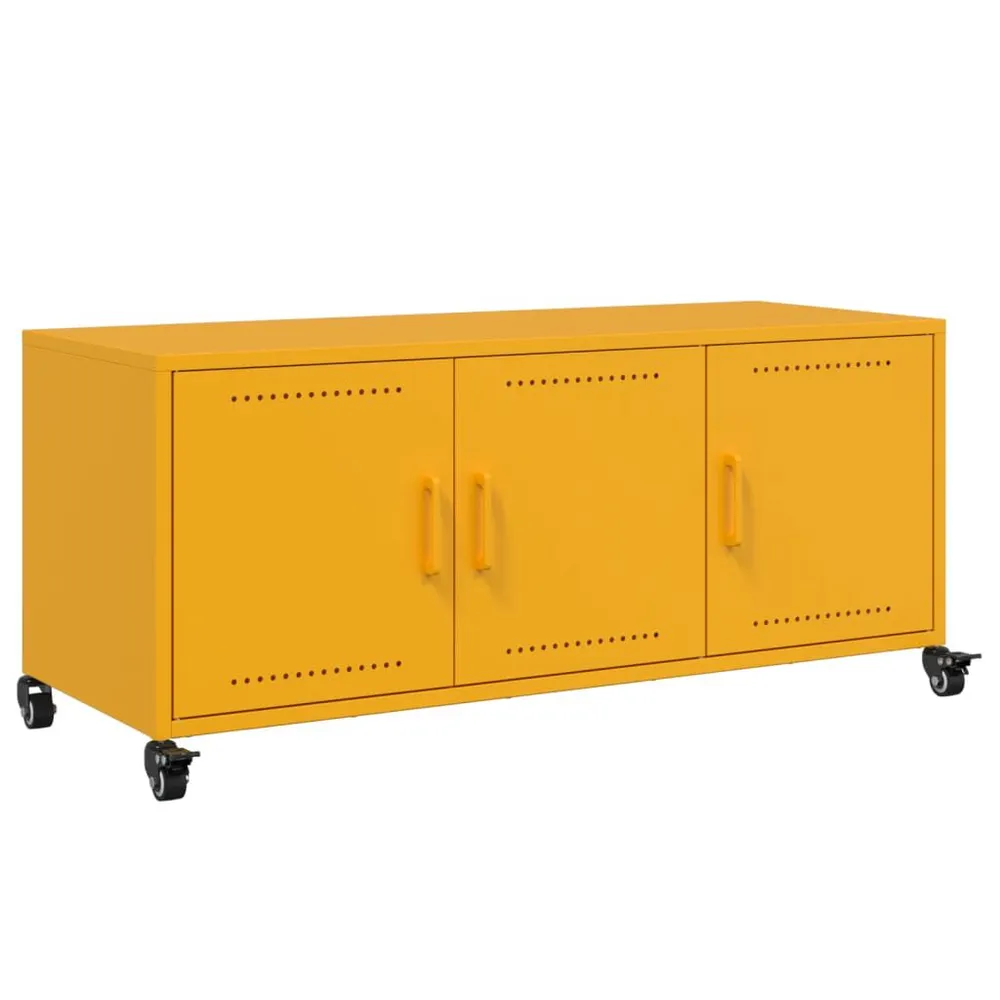 Móvel de TV 100,5x39x43,5 cm ço amarelo mostarda