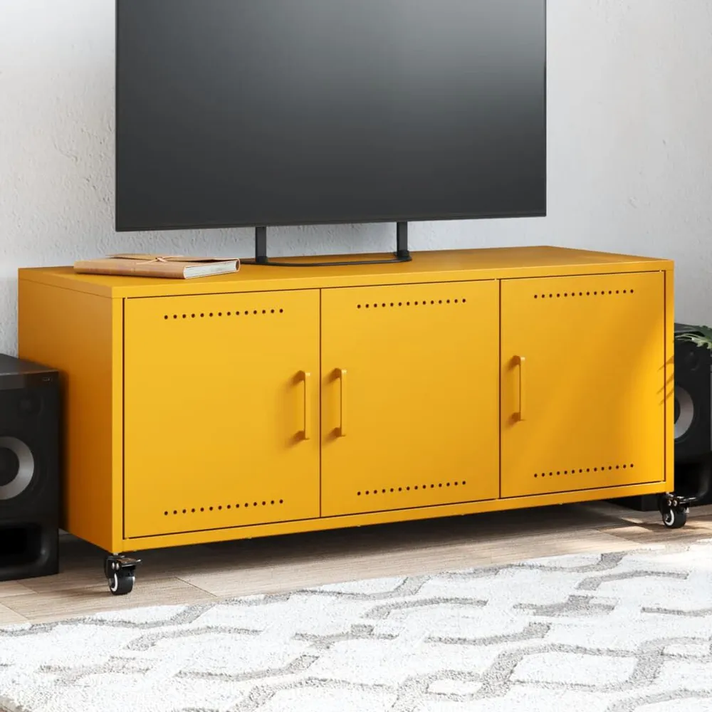 Móvel de TV 100,5x39x43,5 cm ço amarelo mostarda