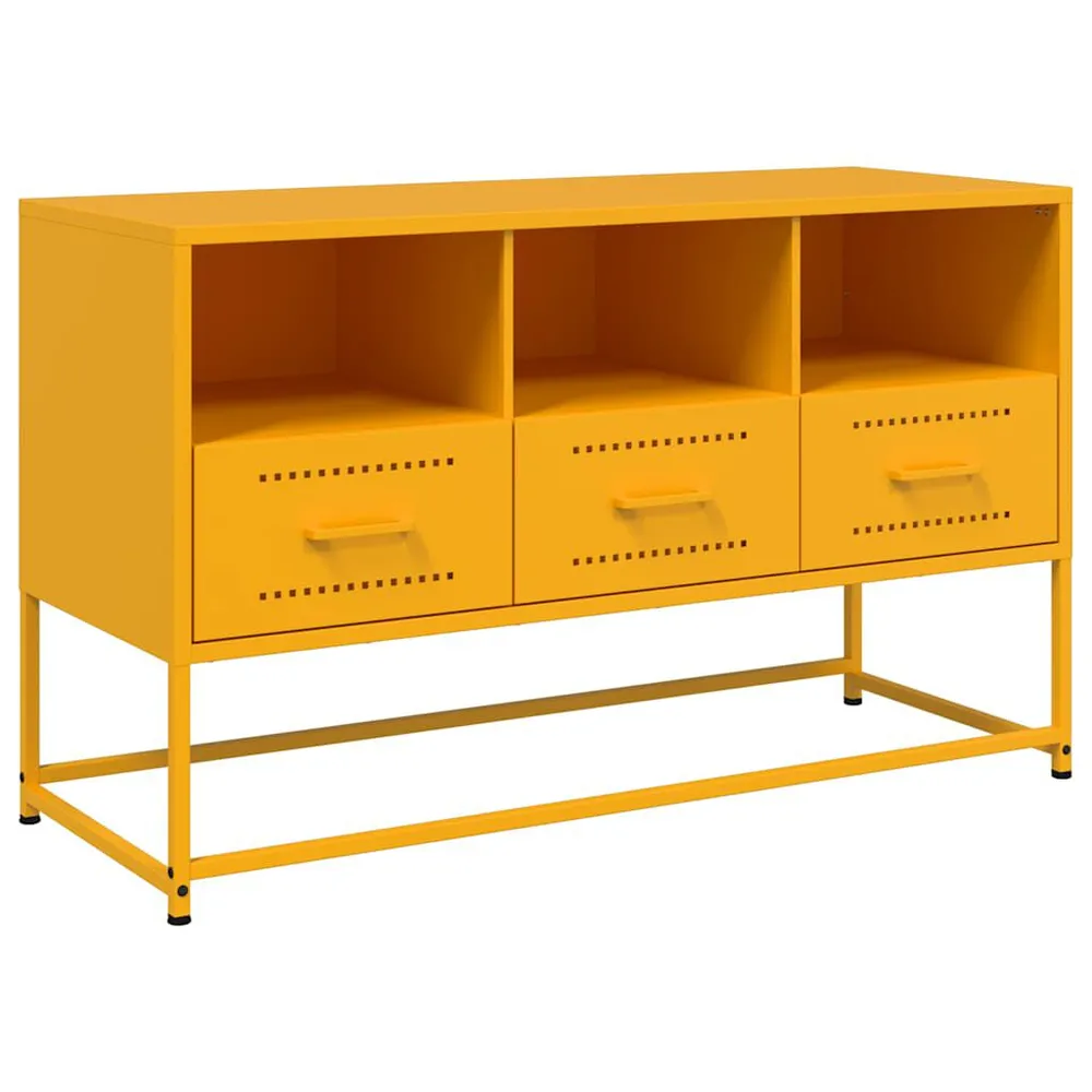 Móvel de TV 100,5x39x60,5 cm ço amarelo mostarda