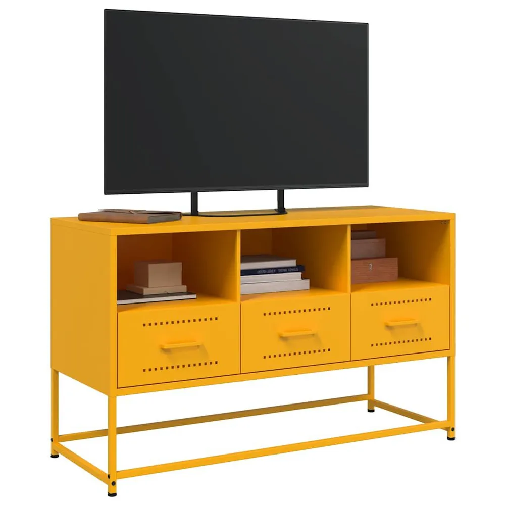 Móvel de TV 100,5x39x60,5 cm ço amarelo mostarda