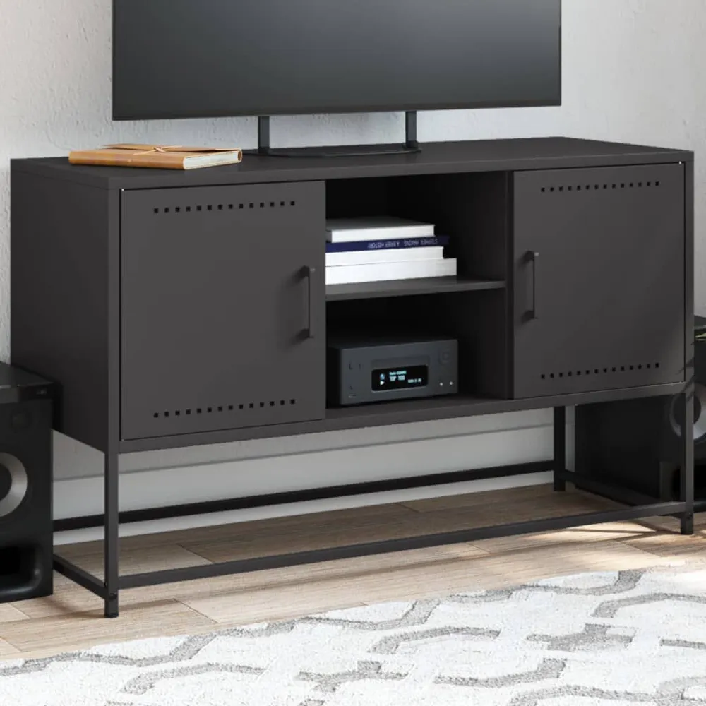 Móvel de TV 100,5x39x60,5 cm ço preto