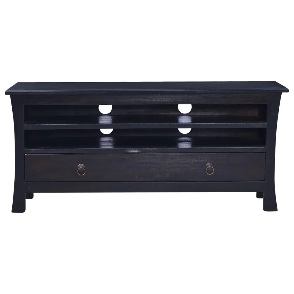Móvel de TV 100x30x45 cm mogno maciço castanho café preto-claro para Assistir TV