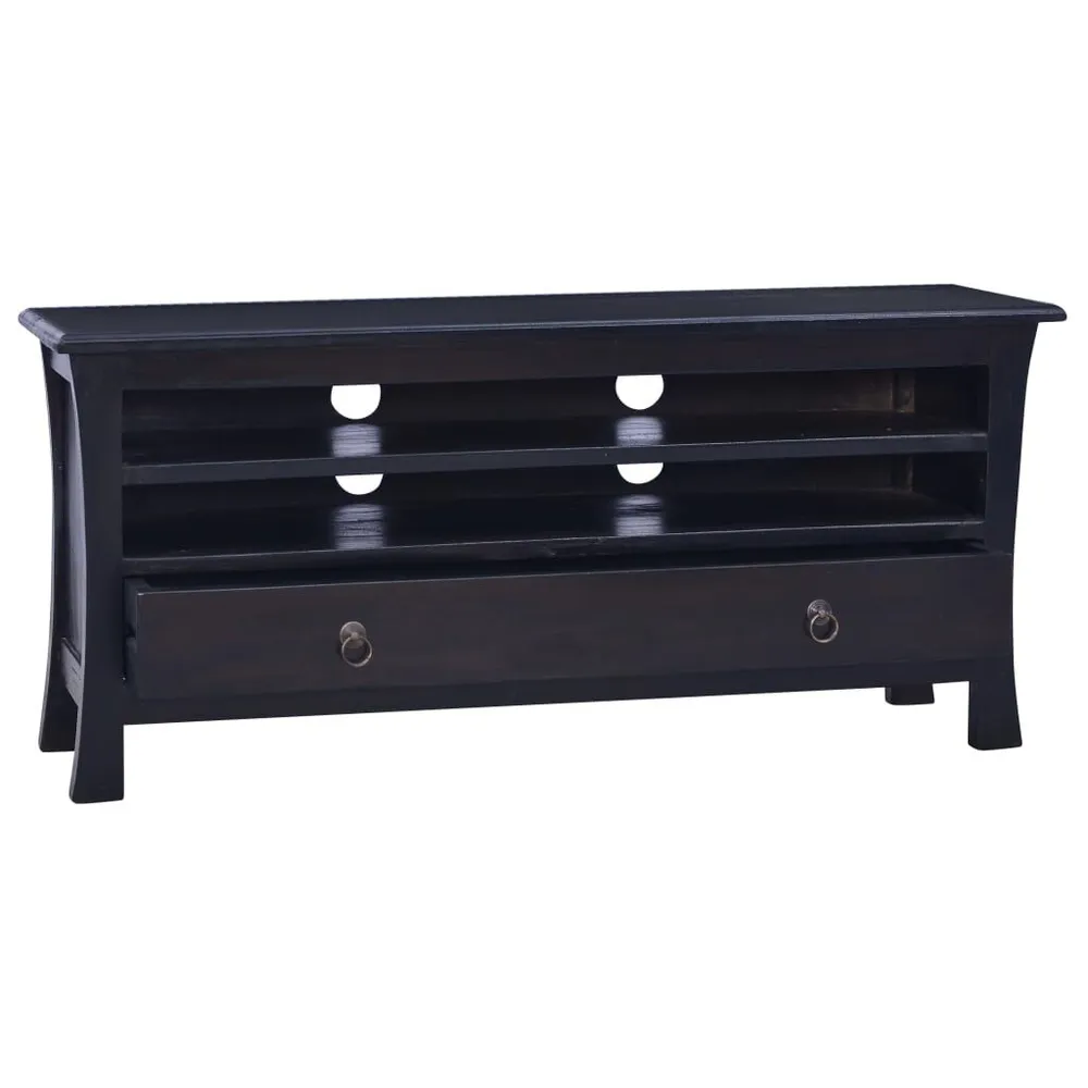 Móvel de TV 100x30x45 cm mogno maciço castanho café preto-claro para Assistir TV