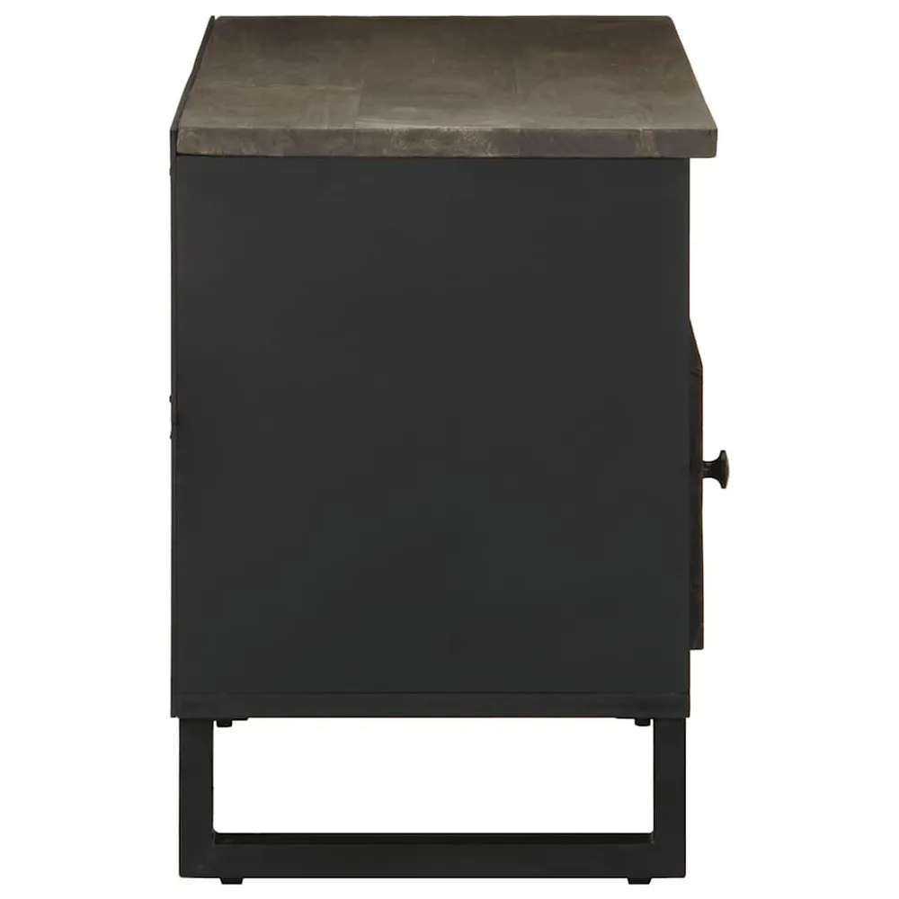 Móvel de TV 100x33x46 cm madeira de mangueira maciç preto