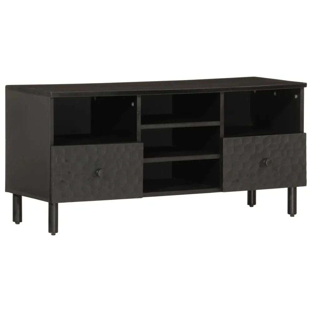 Móvel de TV 100x33x46 cm madeira de mangueira maciç preto