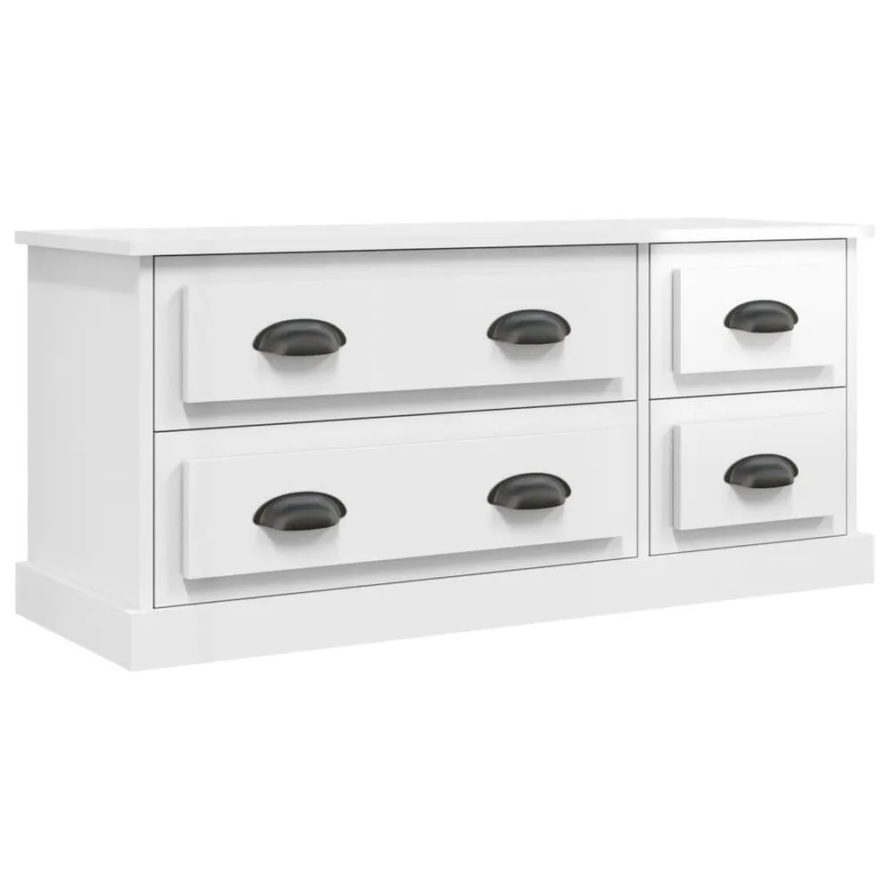 Móvel de TV 100x35,5x45 cm derivados madeira branco reluzente