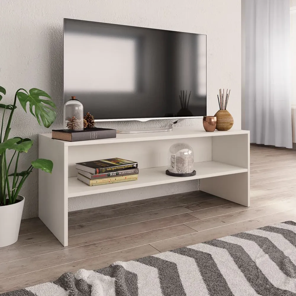 Móvel de TV 100x40x40 cm derivados de madeira branco com Garantia de 2 Anos