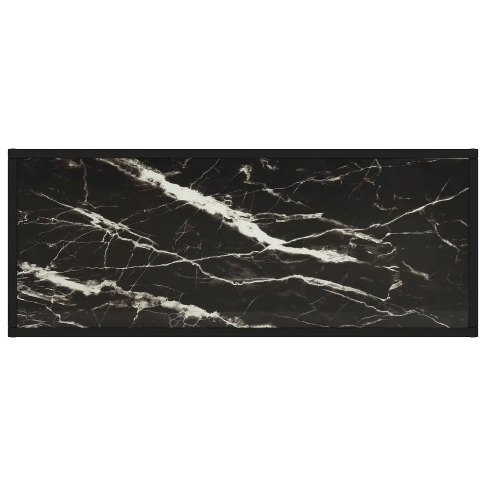 Móvel de TV 100x40x40 cm vidro mármore preto em Veludo