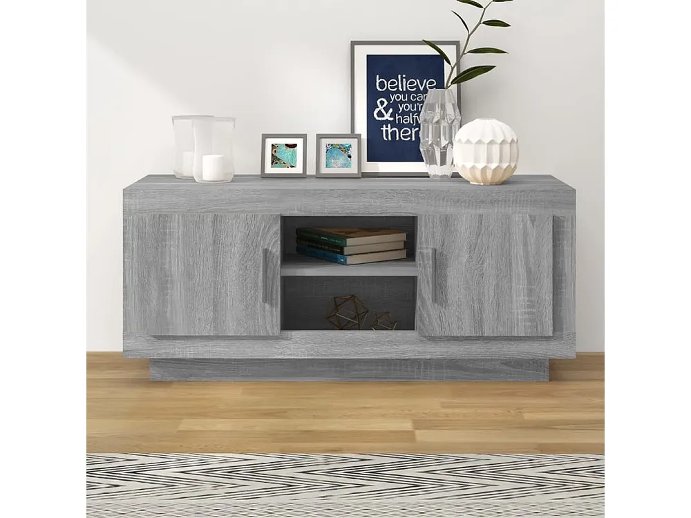 Móvel de TV 102x35x45 cm derivados de madeira cinzento sonoma