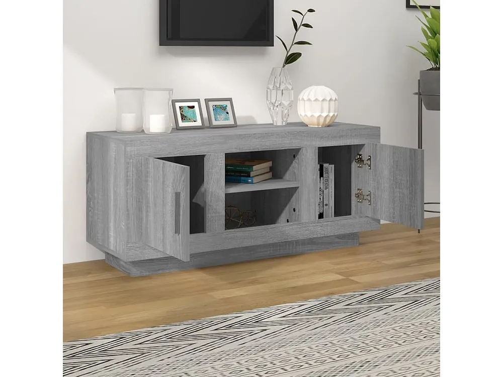 Móvel de TV 102x35x45 cm derivados de madeira cinzento sonoma