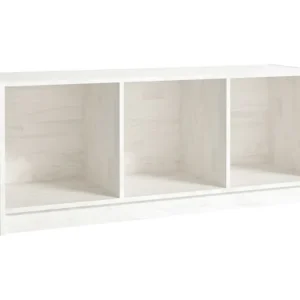 Móvel de TV 104x33x41 cm madeira de pinho maciç branco