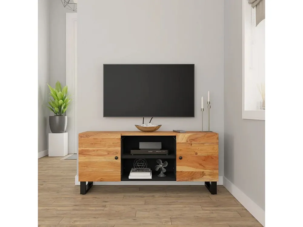 Móvel de TV 105x33x46 cm madeira de acácia maciç