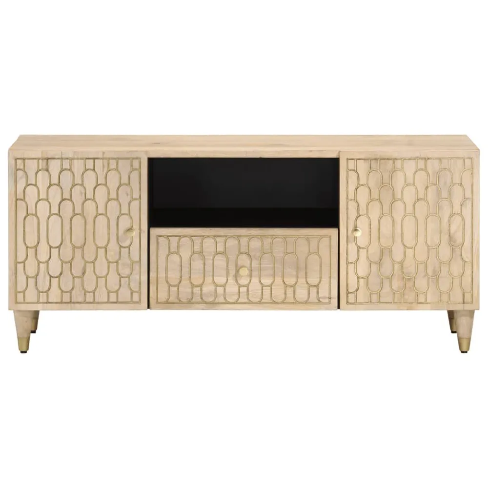 Móvel de TV 105x33x46 cm madeira de mangueira maciç