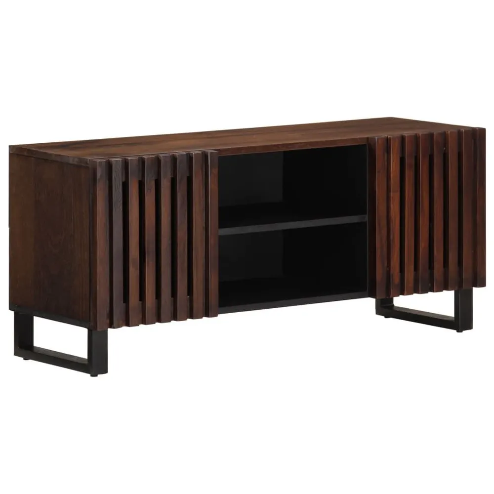 Móvel de TV 105x34x46 cm madeira de mangueira maciç castanho
