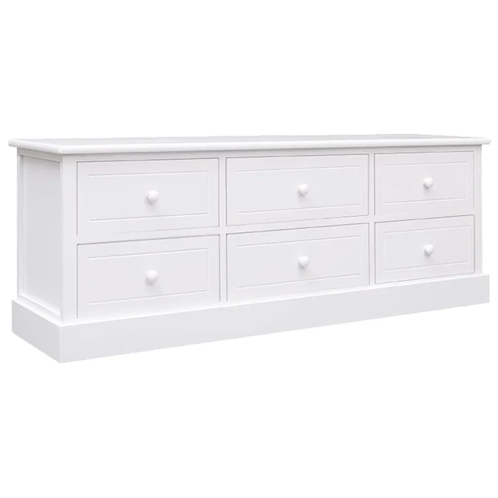 Móvel de TV 108x30x40 cm madeira de paulownia maciç branco