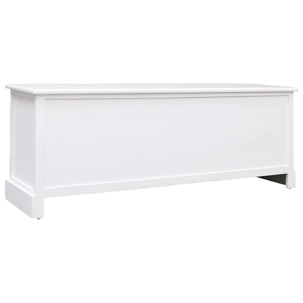 Móvel de TV 108x30x40 cm madeira de paulownia maciç branco