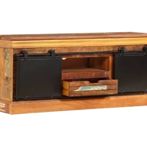 Móvel de TV 110x30x45 cm madeira recuperada maciç