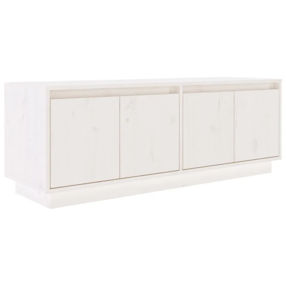 Móvel de TV 110x34x40 cm madeira de pinho maciç branco Compatível com TV de 65"