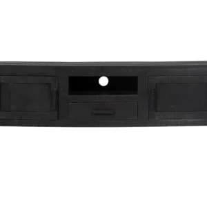 Móvel de TV 118x30x40 cm madeira de mangueira maciç preto