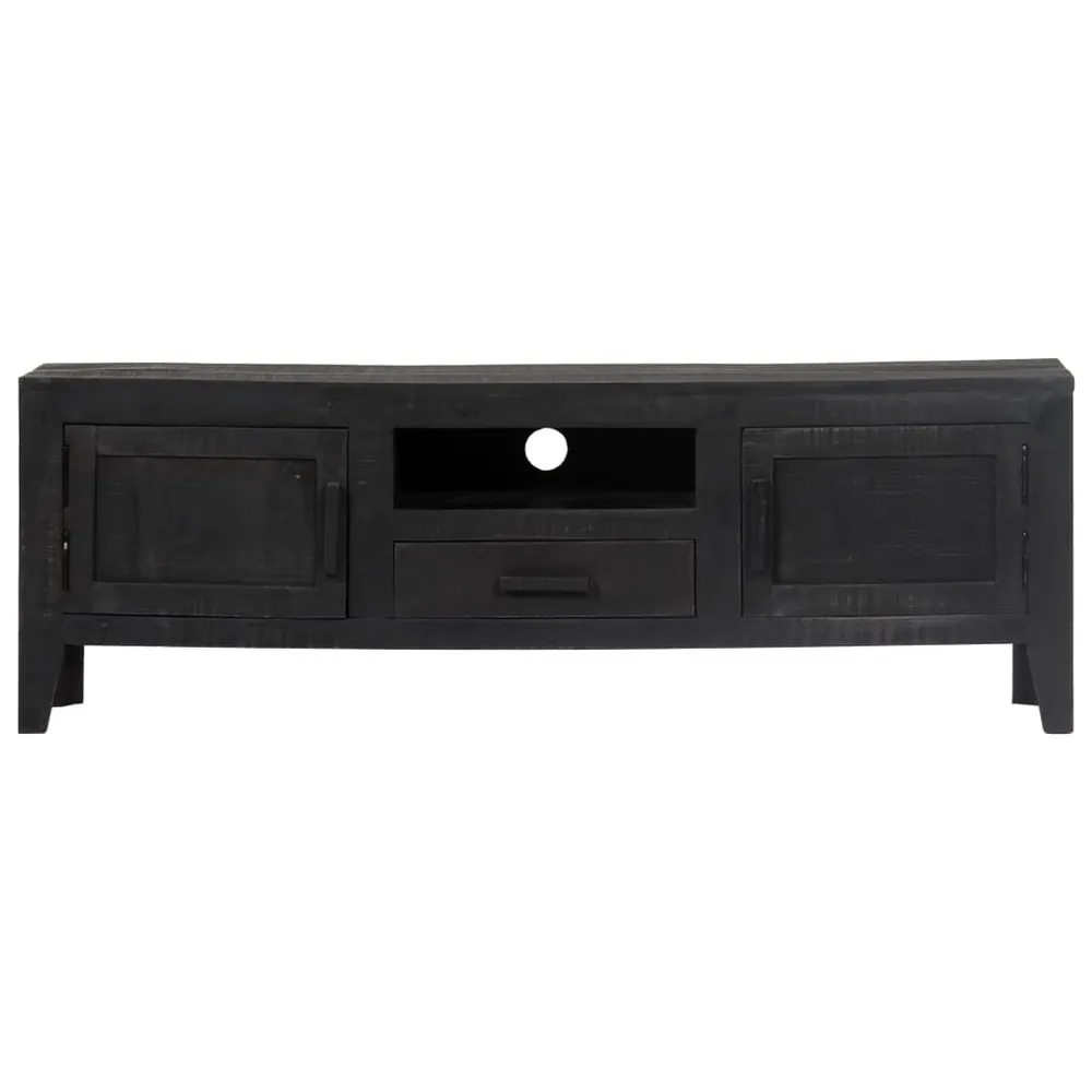 Móvel de TV 118x30x40 cm madeira de mangueira maciç preto