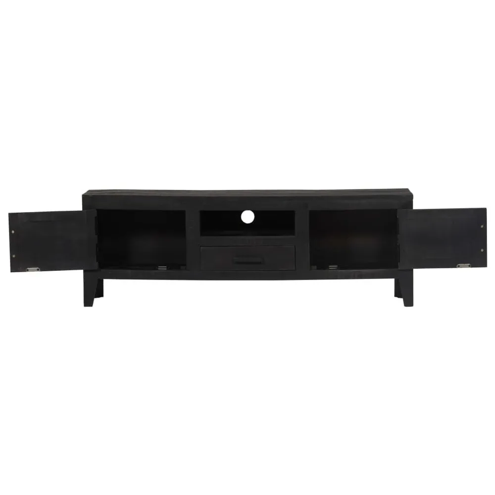 Móvel de TV 118x30x40 cm madeira de mangueira maciç preto
