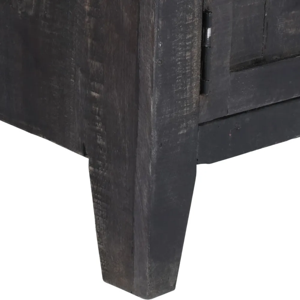 Móvel de TV 118x30x40 cm madeira de mangueira maciç preto