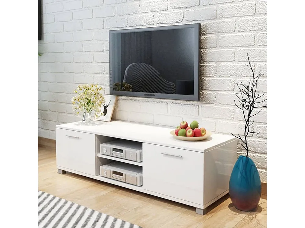 Móvel de TV 120x40,3x34,7 cm branco cintilante