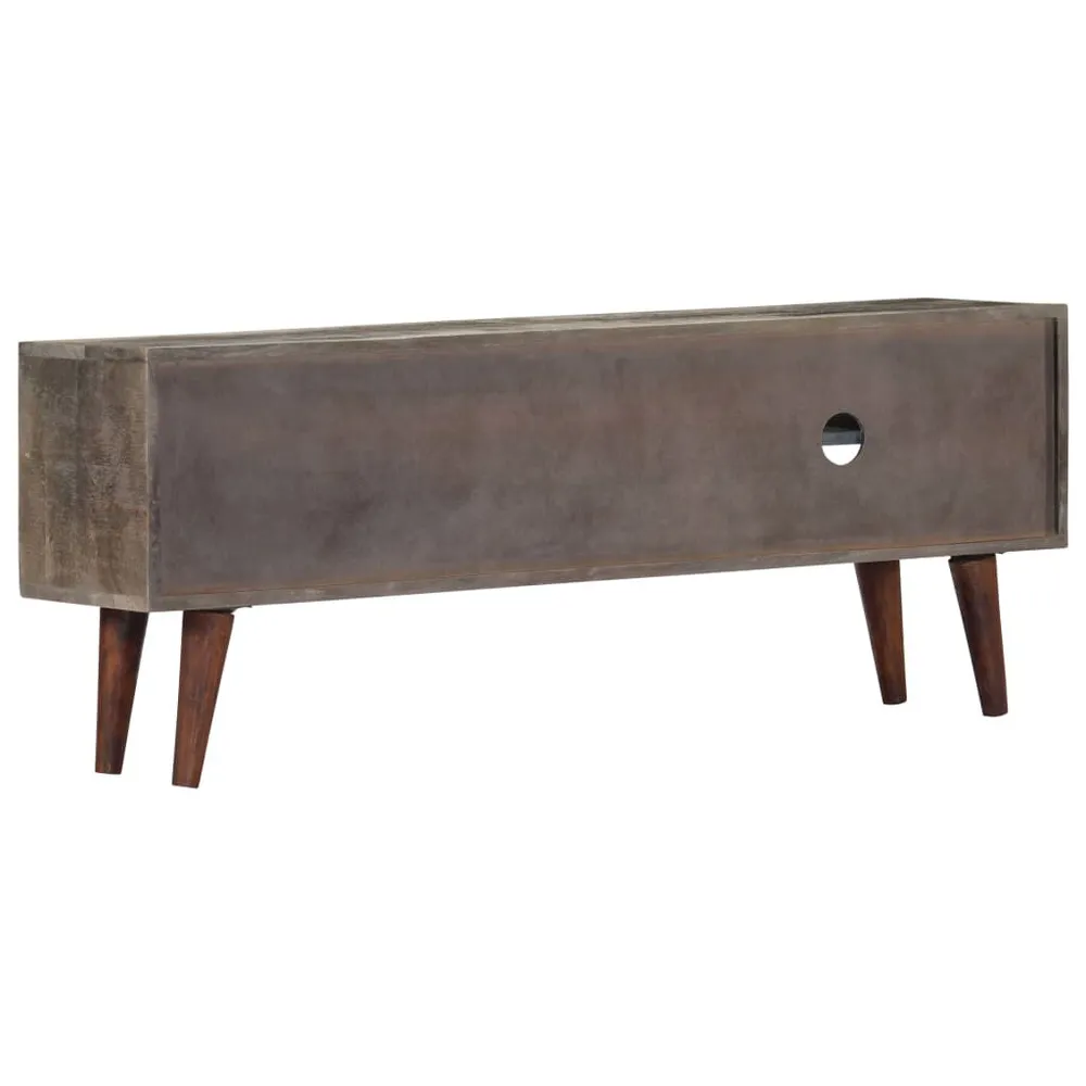 Móvel TV 130x30x46 cm madeira mangueira áspera maciç cinzento