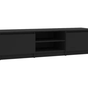 Móvel de TV 140x40x35,5 cm contraplacado preto