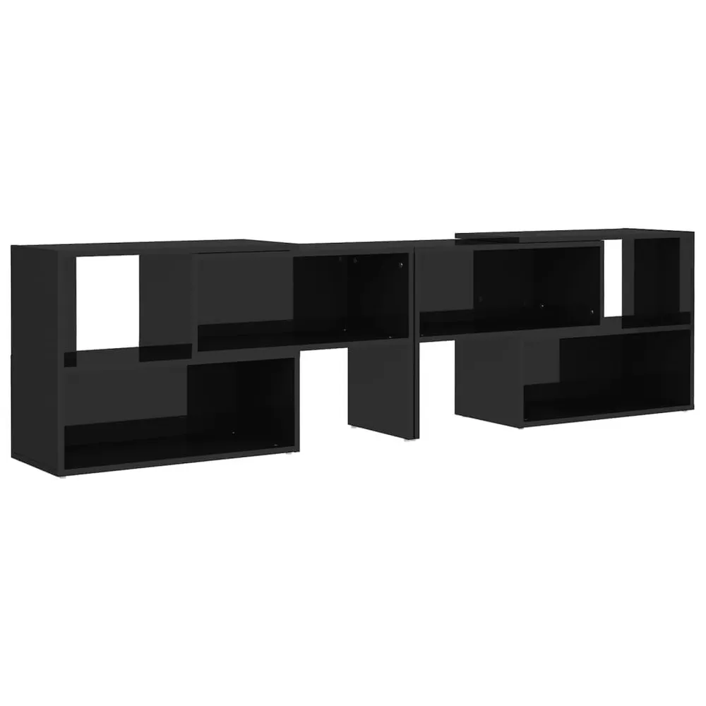 Móvel de TV 149x30x52 cm derivados de madeira preto luminoso
