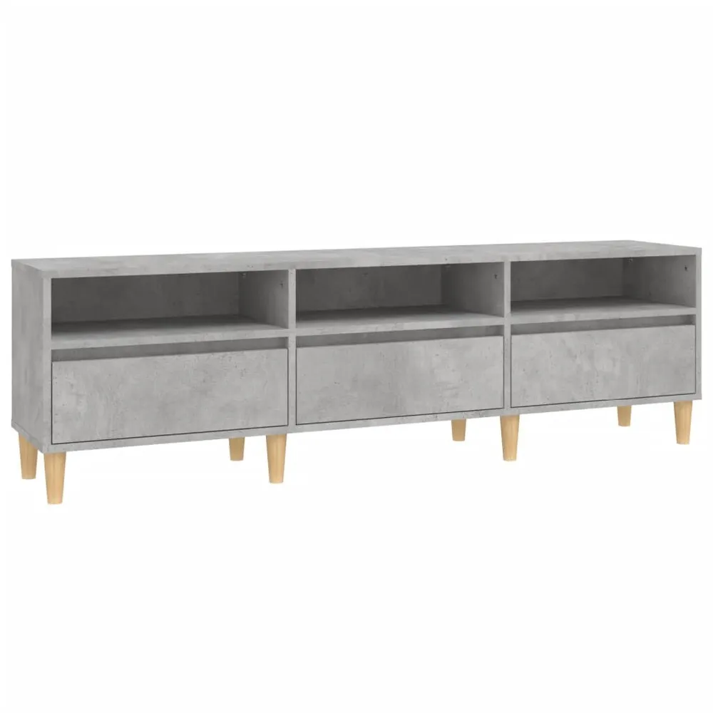 Móvel de TV 150x30x44,5 cm derivados de madeira cinza cimento 3 Lugares