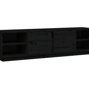 Móvel de TV 156x40x40 cm madeira de pinho maciç preto