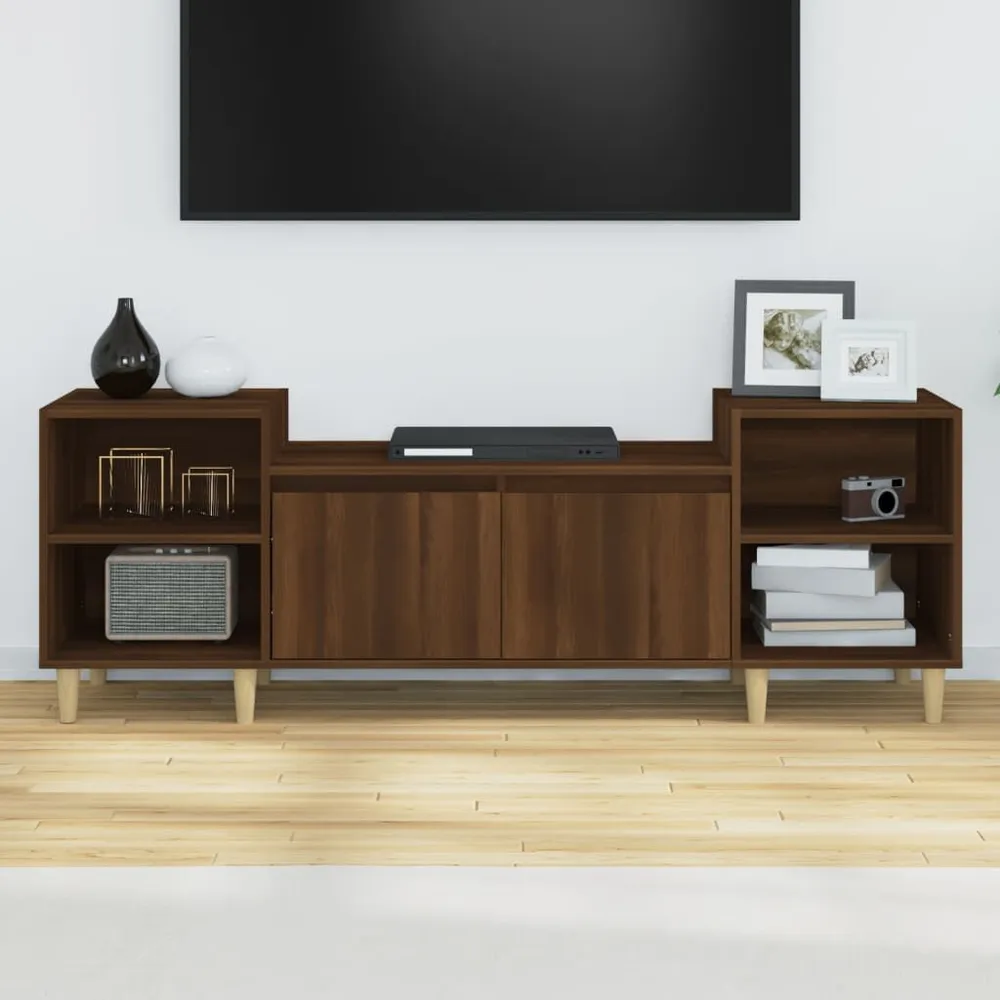 Móvel de TV 160x35x55 cm derivados de madeira carvalho castanho
