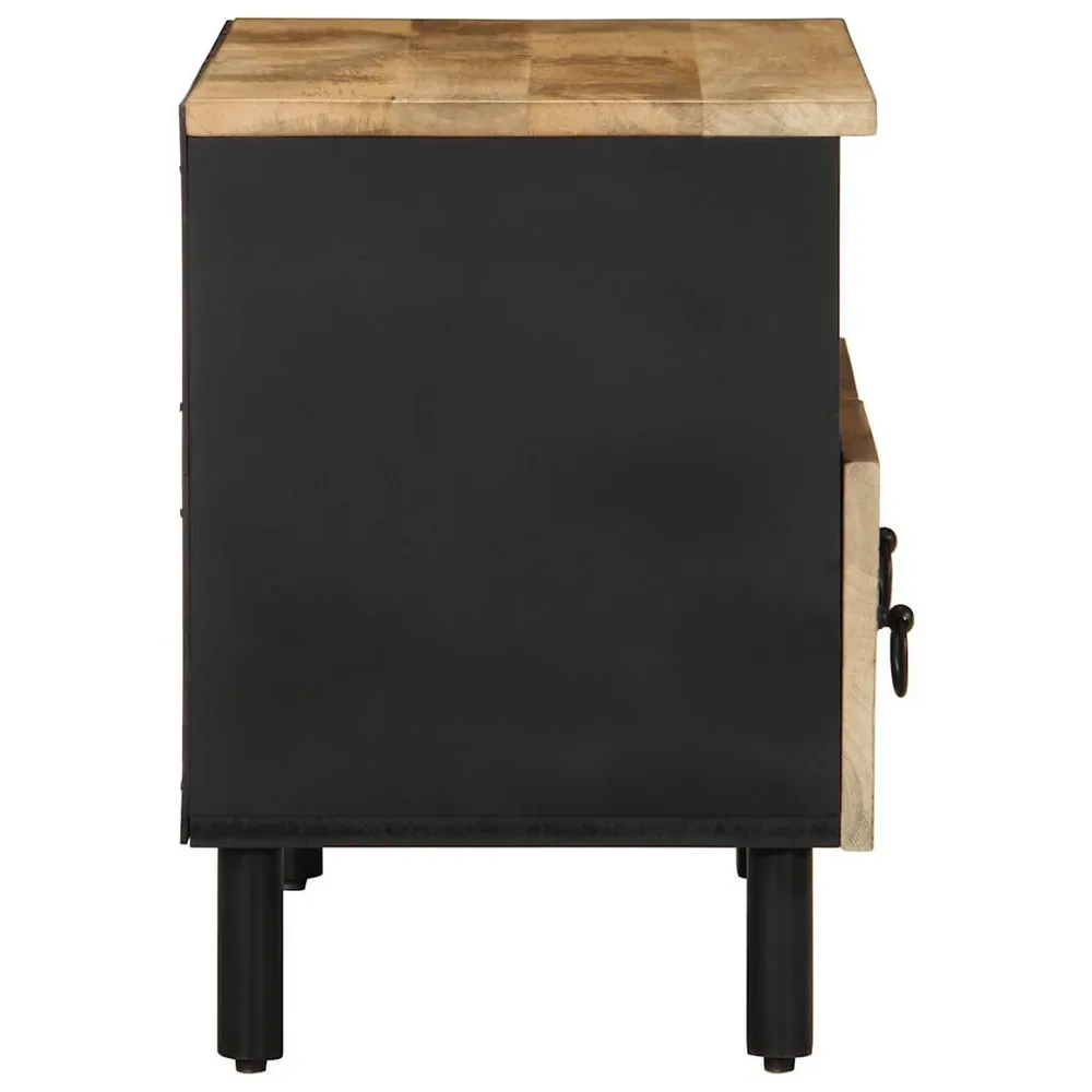 Móvel de TV 70x33,5x46 cm madeira mangueira áspera maciç preto