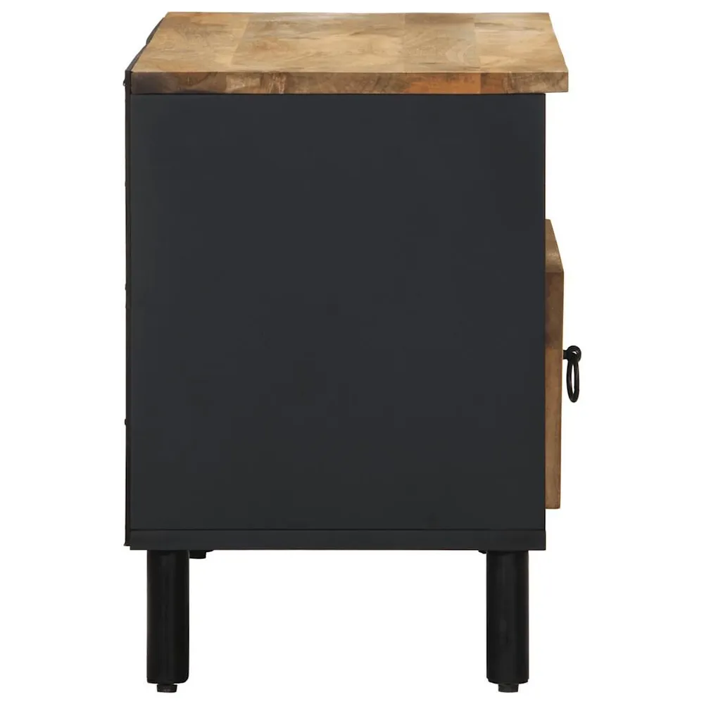 Móvel de TV 80x33,5x46 cm madeira mangueira áspera maciç preto