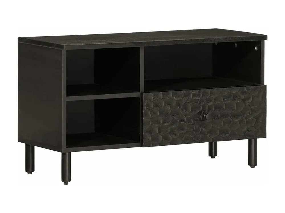 Móvel de TV 80x33x46 cm madeira de mangueira maciç preto