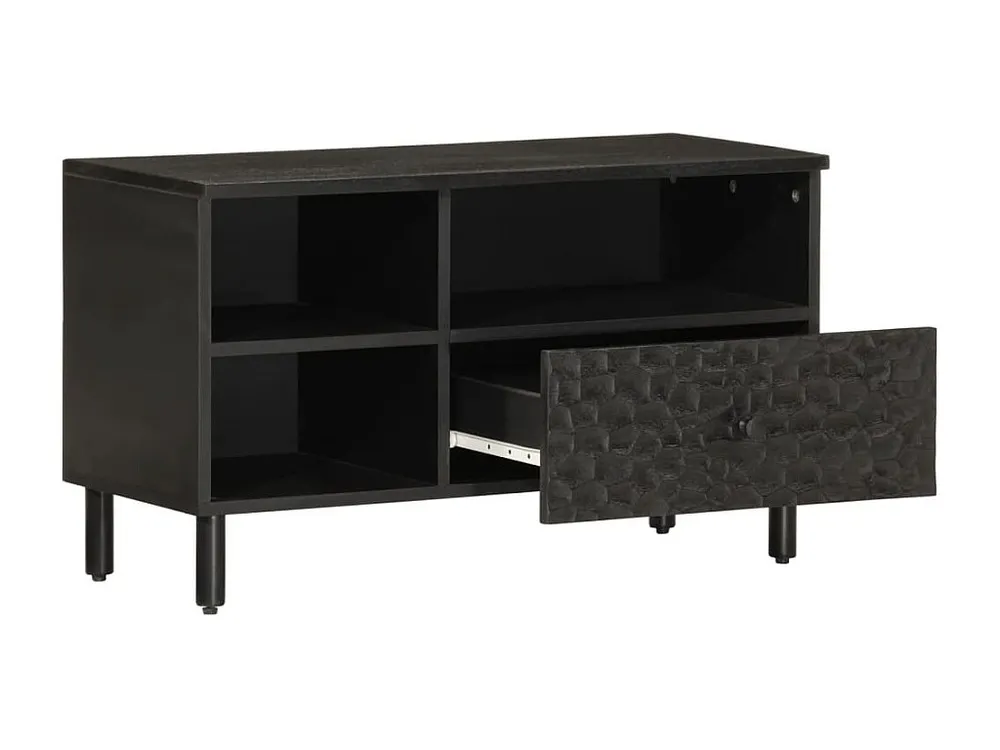 Móvel de TV 80x33x46 cm madeira de mangueira maciç preto