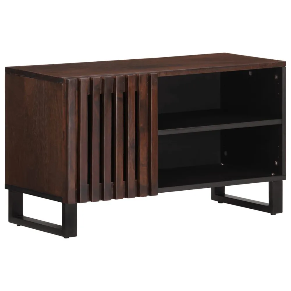 Móvel de TV 80x34x46 cm madeira de mangueira maciç castanho